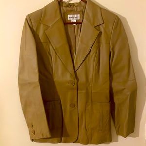 Women Tan leather jacket
